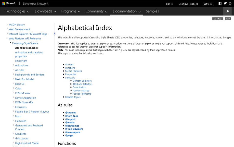 Microsoft-CSS-Reference